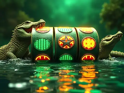 Croco River Jackpots pokie artwork at Johnny Kash Casino